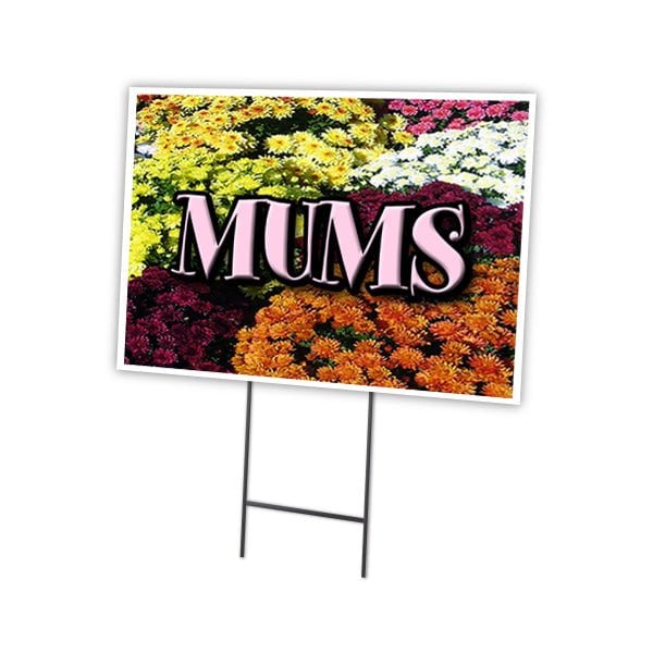 Signmission Mums Yard Sign & Stake outdoor plastic coroplast window, C-1824 Mums C-1824 Mums - main